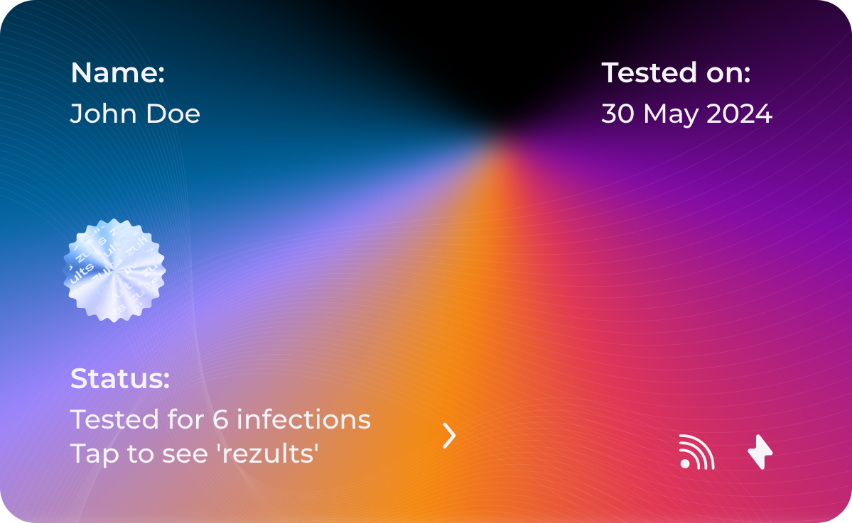 Zults' STI results e-card