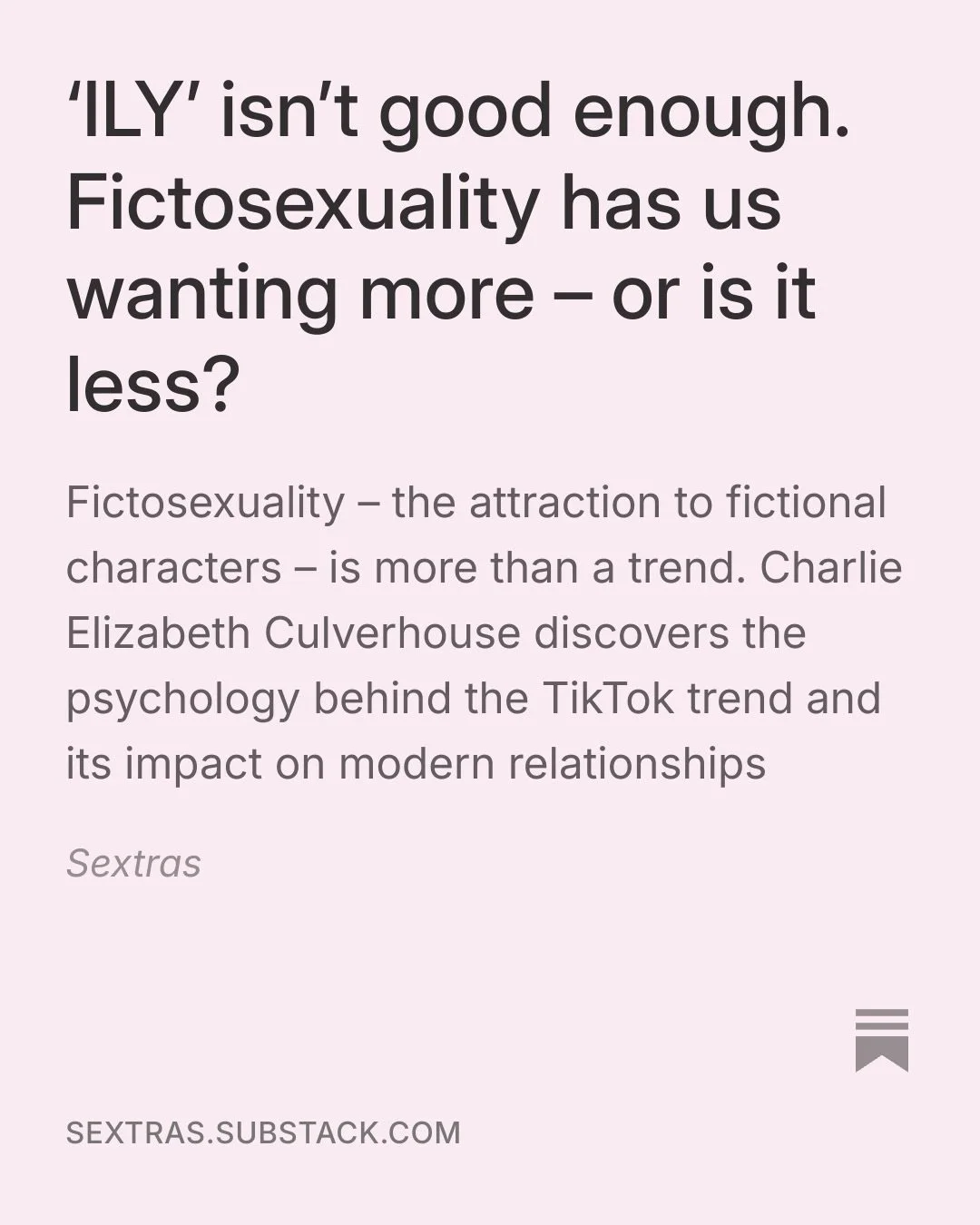 our &lsquo;men need to be more f*ckable&rsquo; writer @charlie.elizabethh makes the case for falling in love with fictional characters in our most recent substack article 📚we&rsquo;re team Mr Darcy, who&rsquo;s your imaginary lover?