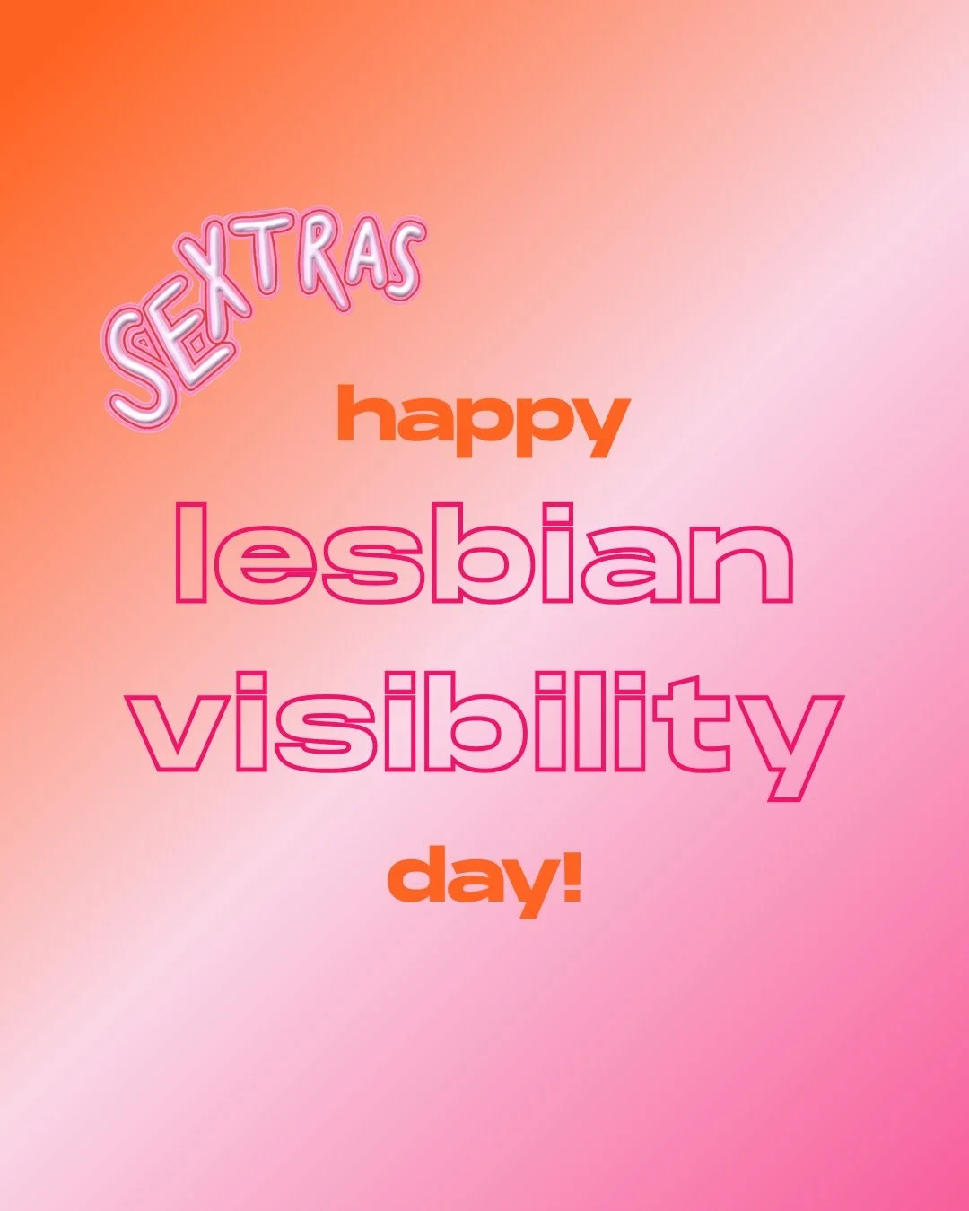 to our wlw out there, we hope you&rsquo;re making yourselves visible today and every day!!! 🧡🤍🩷