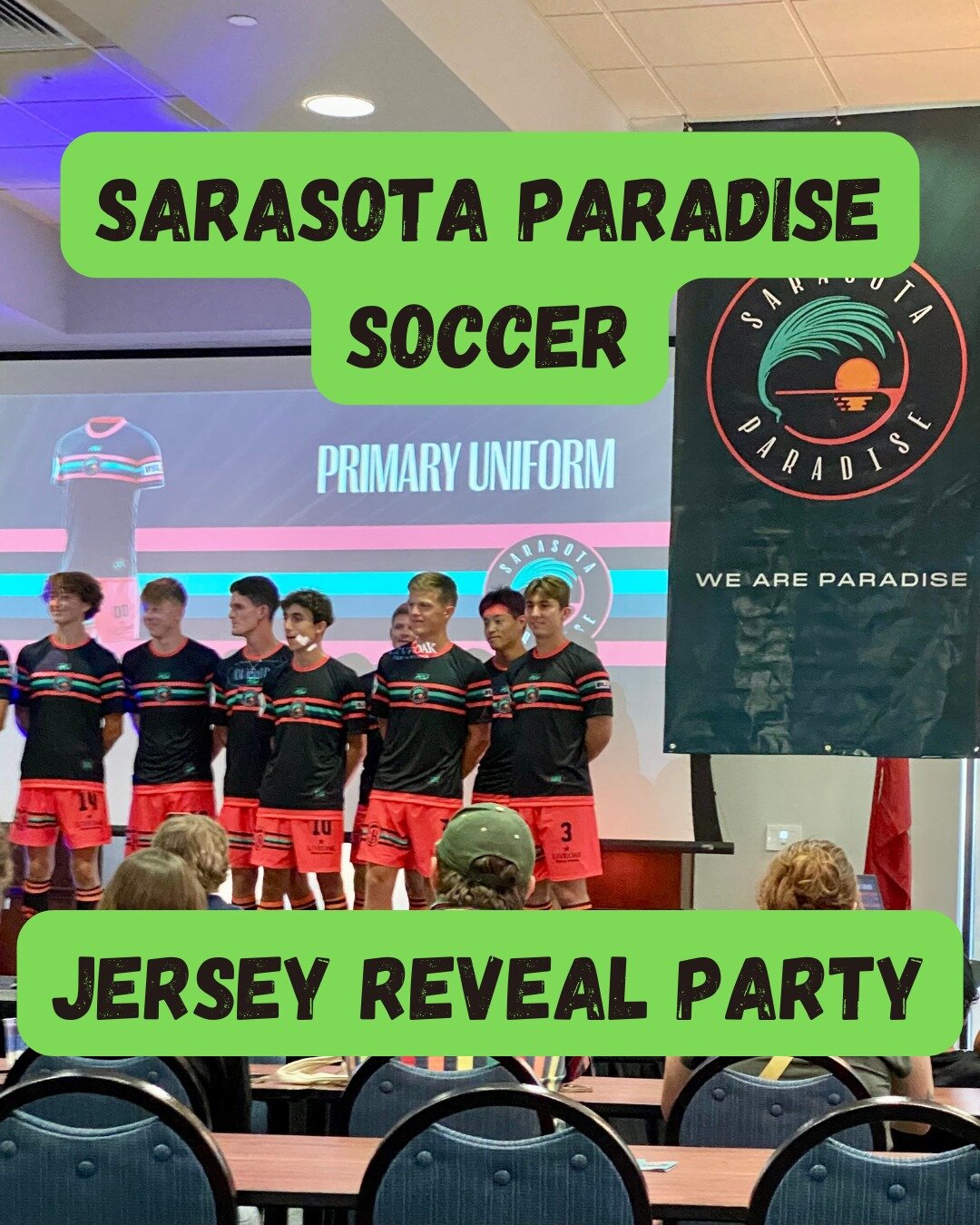 .
Another great event from the @sarasotaparadise soccer team! Last night the team held their jersey reveal party with an opportunity to meet the players! 

Our Tideline team is honored to work with our community's very own USL team and are excited to