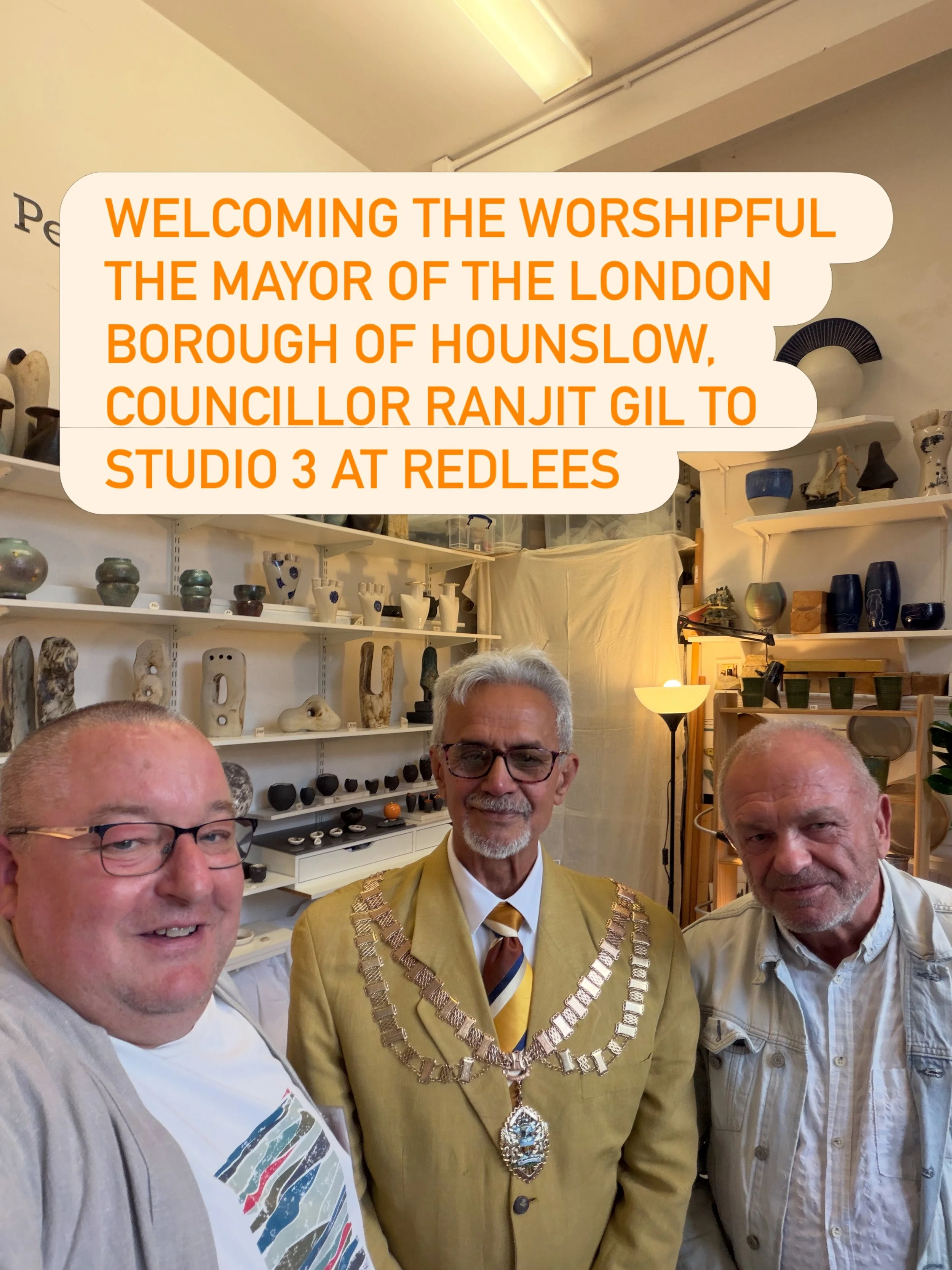 It was a great honour to receive a visit from @ranjitpgill  recently elected Mayor of @hounslowcouncil who showed great interest in our creative community at Redlees.  Thank you for your visit Mr Mayor; your support is so much appreciated.
