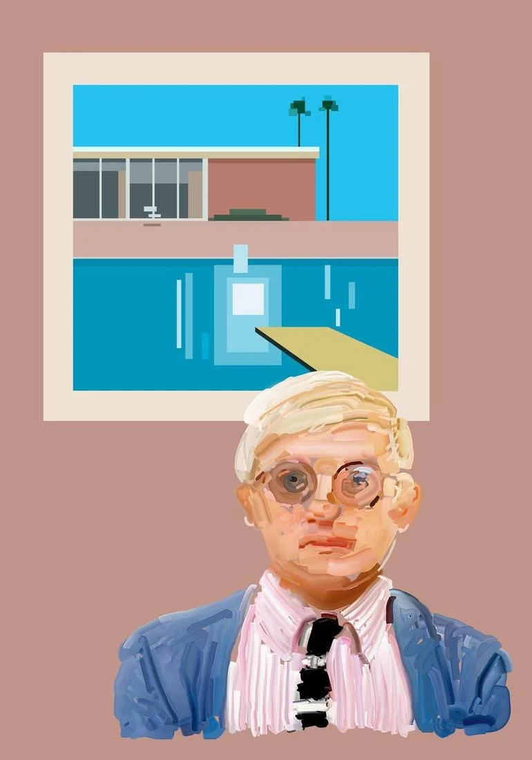 David Hockney Artist Pop Art Portrait Some Bloke from Bradford Czar Catstick BFA Gallery Bespoke British Fine Art Limited Edition Giclee prints The Emperor's New Clothes Collective via Big Fat Arts BFA Bespoke British Fine Art Online Art Collections