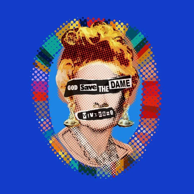 Artist Czar Catstick BFA Online Bespoke British Fine Art Gallery Giclee prints photography Artworks Vivienne Westwood punk pop art portrait "GOD Save THE DAME" and "VIVIENE".