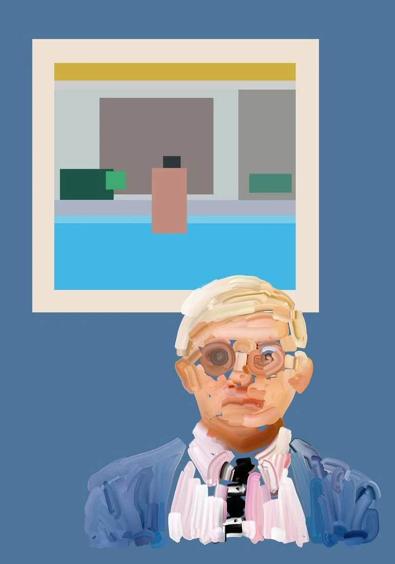 David Hockney Artist Pop Art Portrait Some Bloke from Bradford Czar Catstick BFA Gallery Bespoke British Fine Art Limited Edition Giclee prints The Emperor's New Clothes Collective via Big Fat Arts BFA Bespoke British Fine Art Online Art Collections