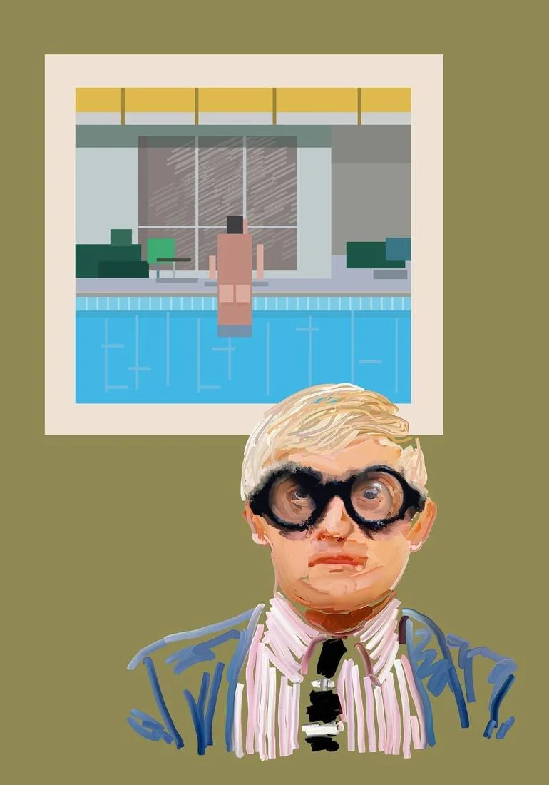 David Hockney Artist Pop Art Portrait Some Bloke from Bradford Czar Catstick BFA Gallery Bespoke British Fine Art Limited Edition Giclee prints The Emperor's New Clothes Collective via Big Fat Arts BFA Bespoke British Fine Art Online Art Collections