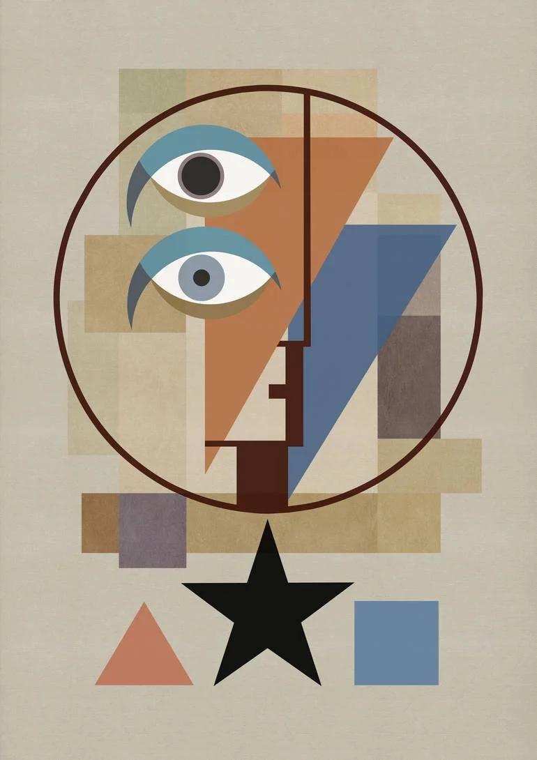 Bauhaus David Bowie Bauwie Portrait Abstract art Artist Czar Catstick - included in the Saatchi Art Curators Choice Collection 