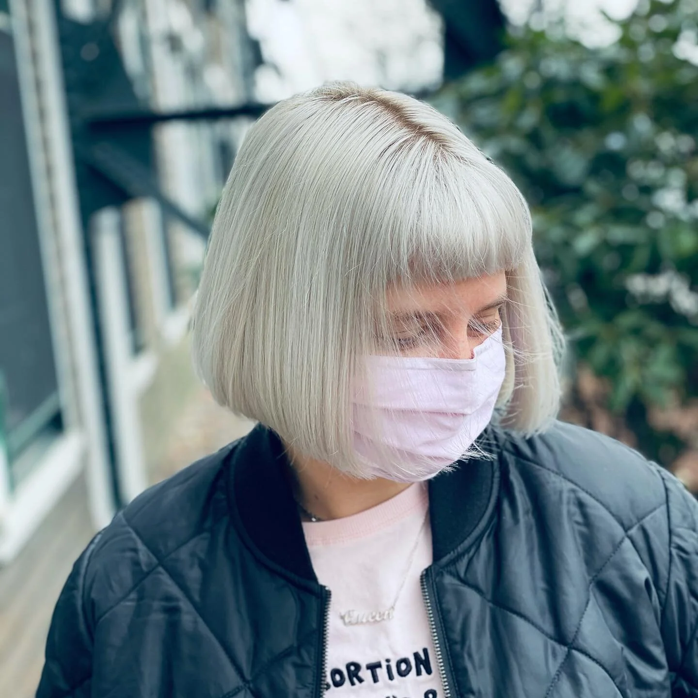 The perfect platinum for this super cool babe. 
.
.
.
.
.
.
#platinumblonde #bobhaircut #frenchbob #bobwithbangs #burlingtonvermont #burlingtonvermonthairstylist #btv #vermonthairstylist #vermontstyle
