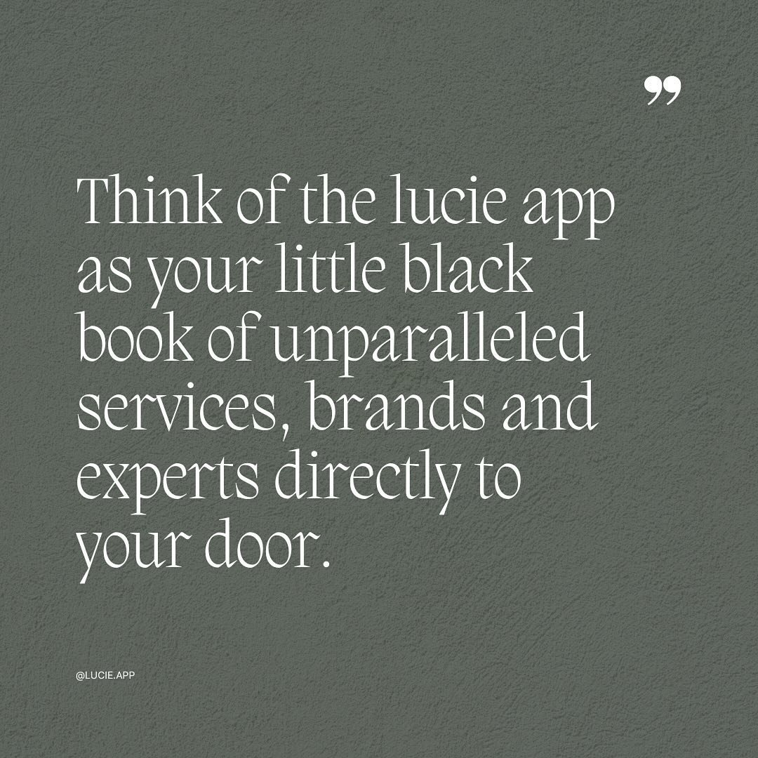 Meet Lucie; your modern-day little black book.

#LucieApp