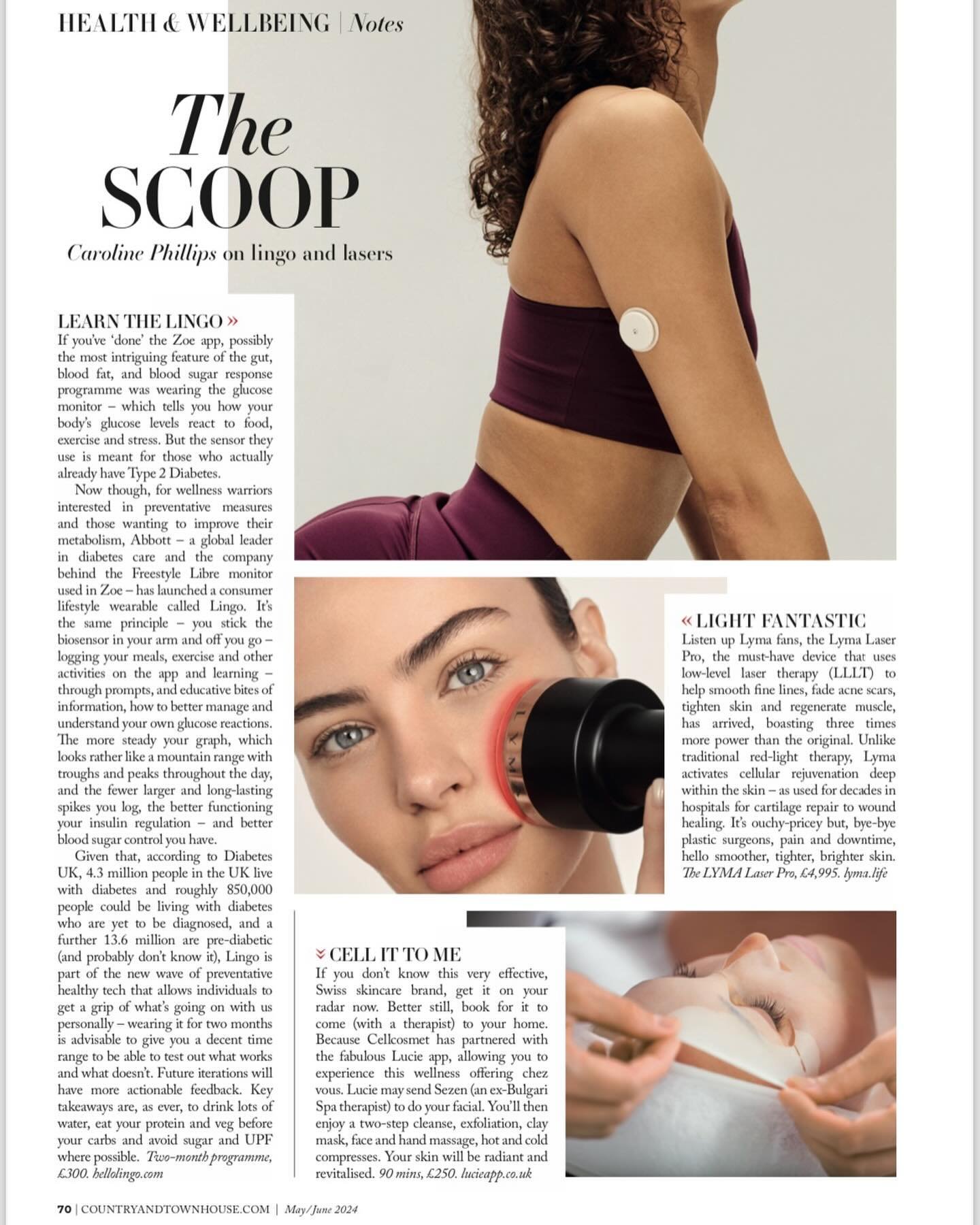 Get the scoop on our partnership with @cellcosmet_official in this month&rsquo;s @countryandtownhouse and book their amazing facials via the @lucie.app. Cellcosmet facials now available in London and The Cotswolds.

#LucieAtHome #LuciePress
