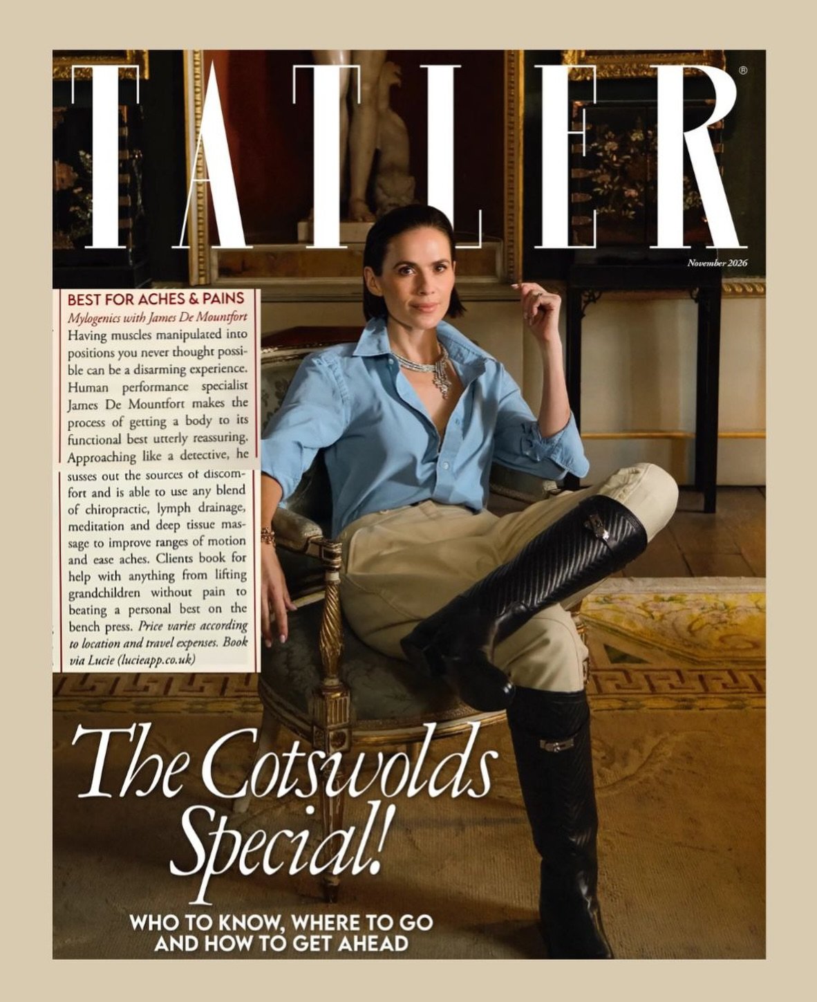 We&rsquo;re so proud to share that Mylogenics with James De Mountfort has been named Best for Aches &amp; Pains in the Tatler Treatment Awards 2026 🏆

Human performance specialist James gets to the root of your discomfort, combining chiropractic tec