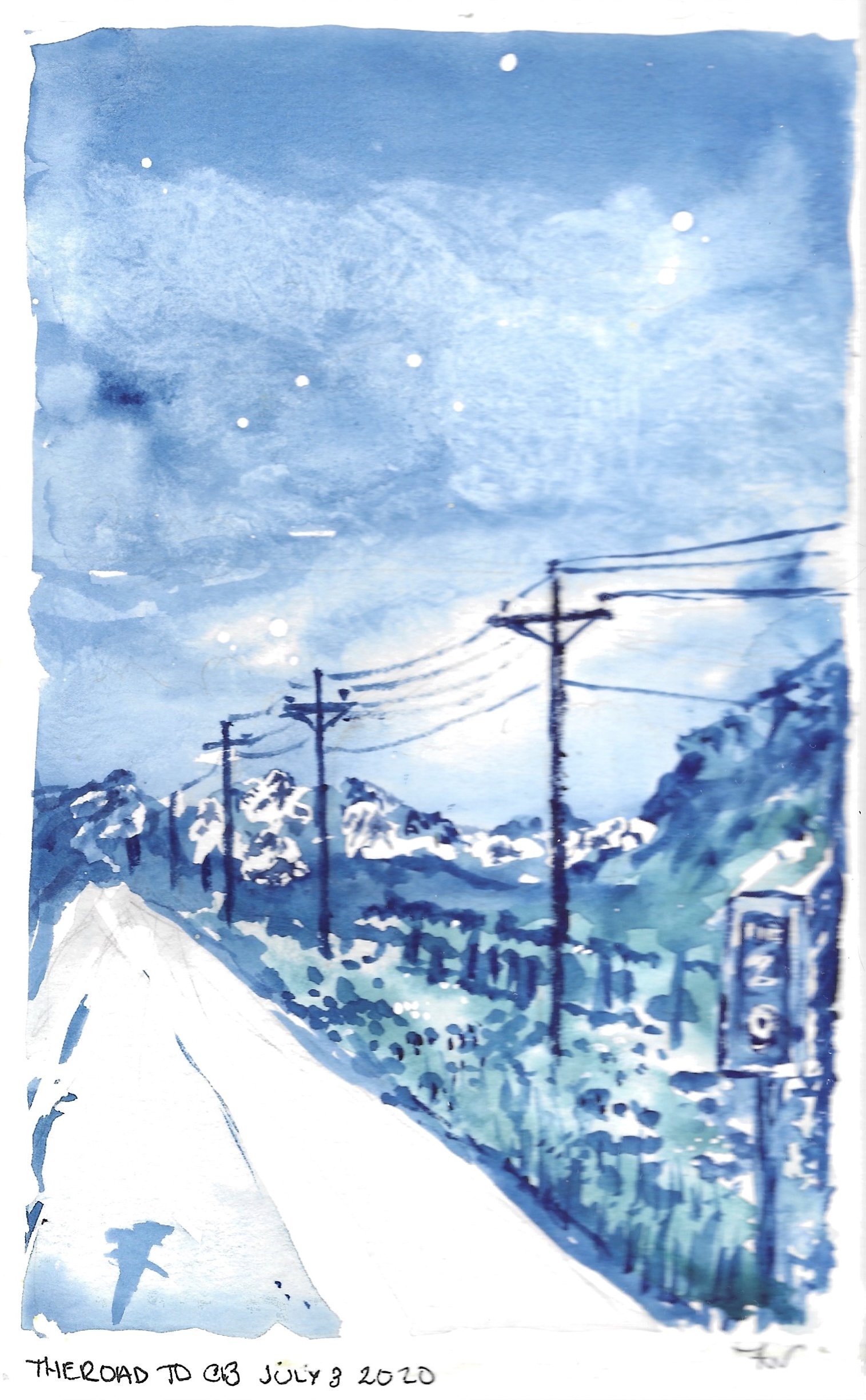 The Road to Crested Butte - Watercolor