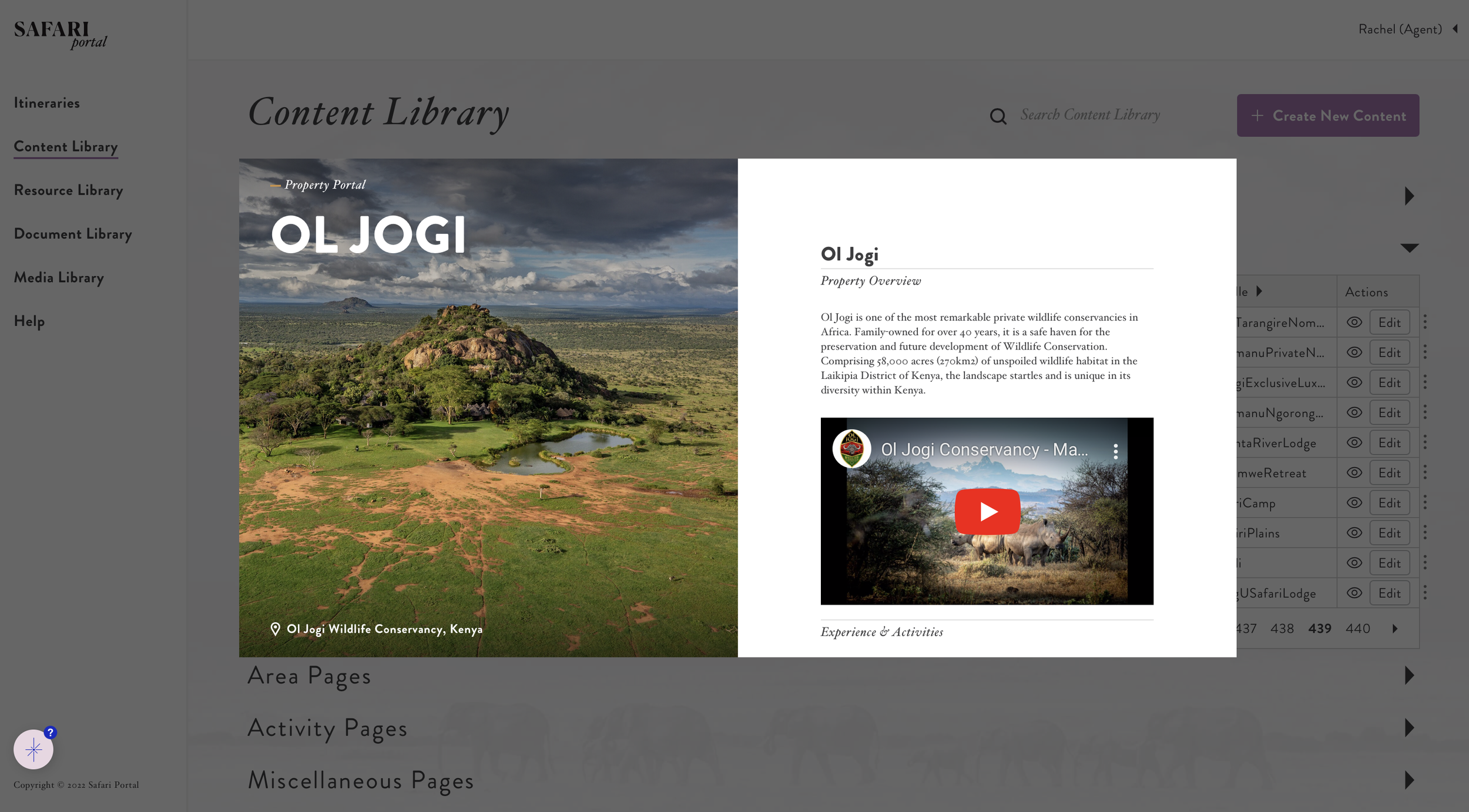 Safari Portal's Content Library