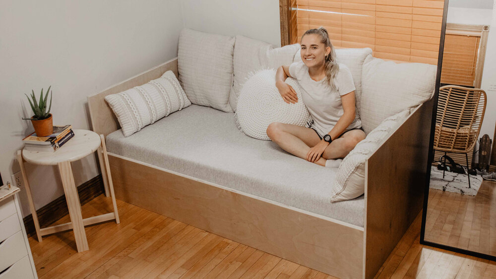 Sofa Bed With Storage Build Woodbrew, Diy Plywood Storage Sofa