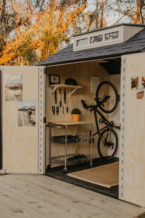 Rubbermaid Shed Transformation into Bike Gear Shed WOODBREW