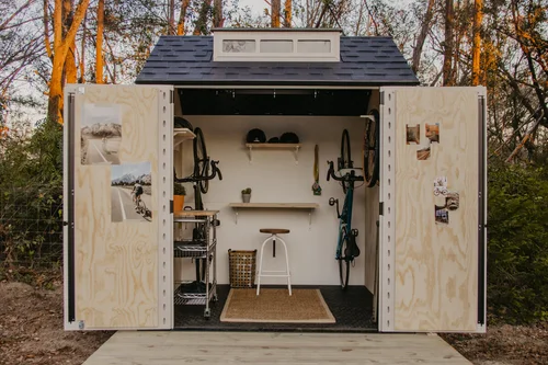Rubbermaid Shed Transformation into Bike Gear Shed WOODBREW