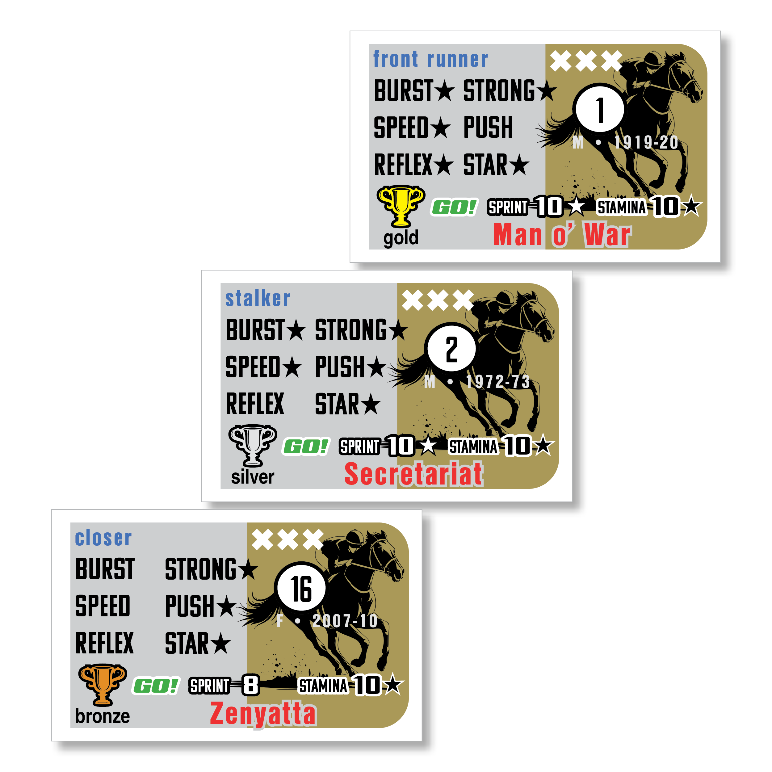 All-Time Great Horses and Jockeys Card Set