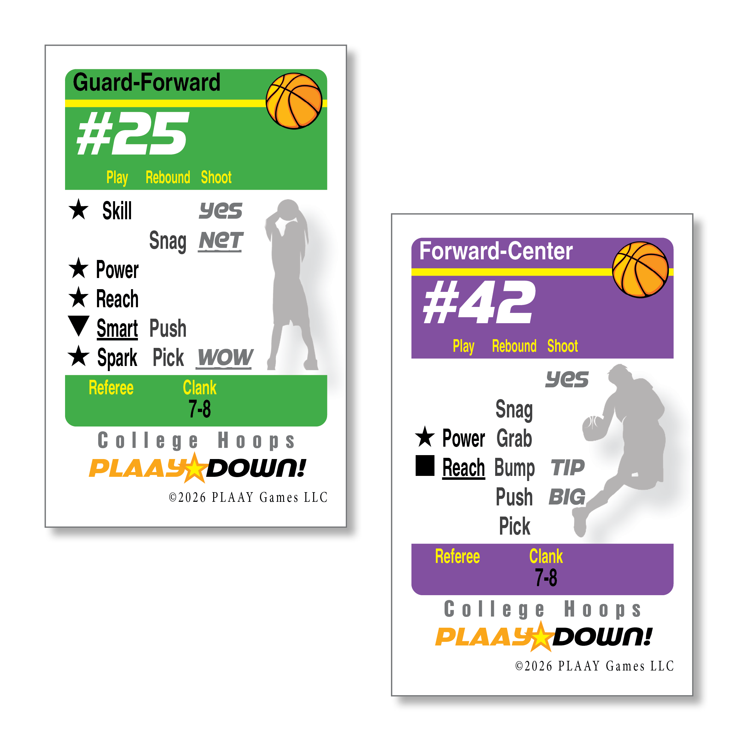 Color-Themed Extra Players for Regular Season PLAAY-Down