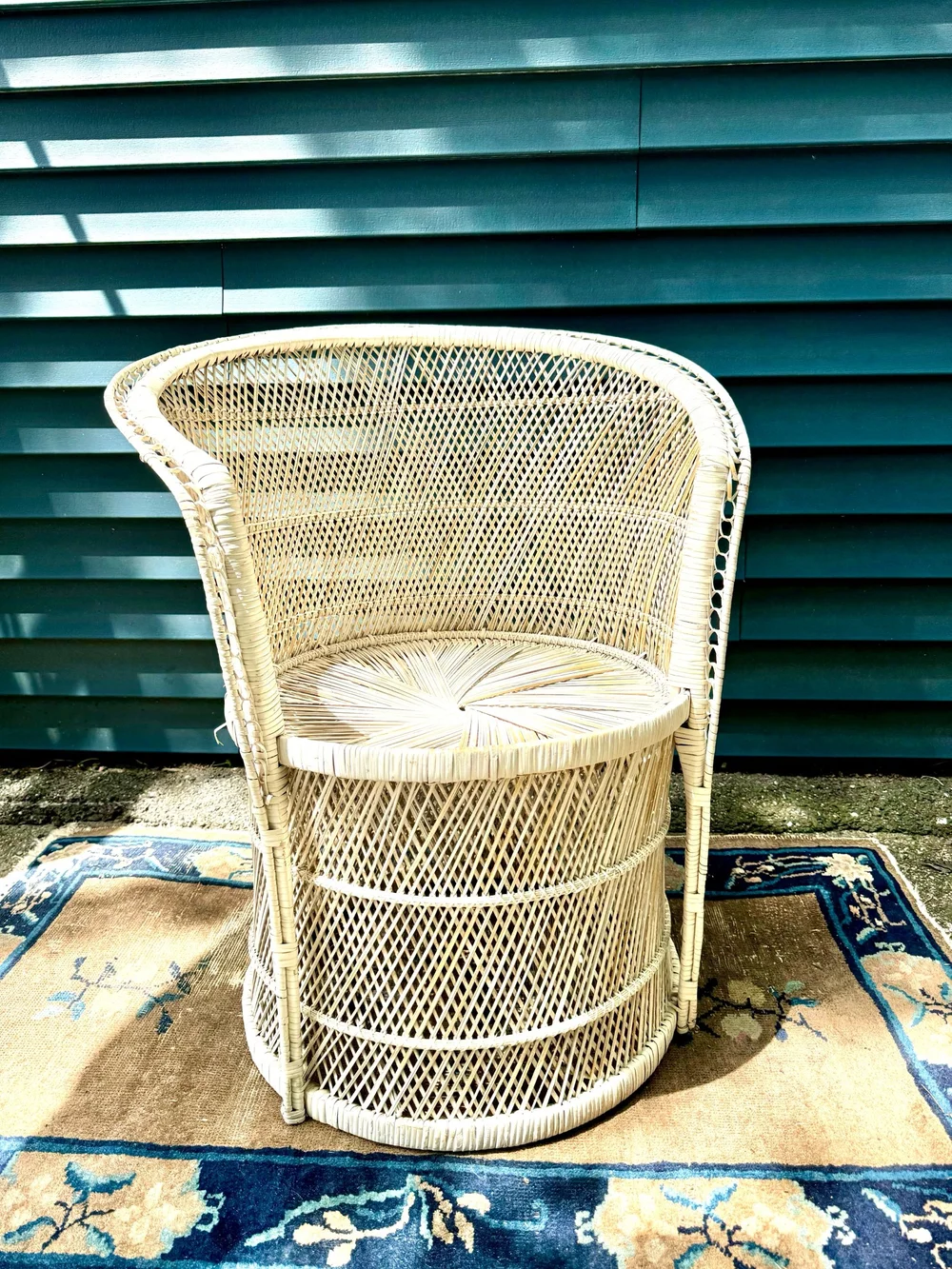 Vintage Wicker Chair Vintage Green Wicker Armchair With Red