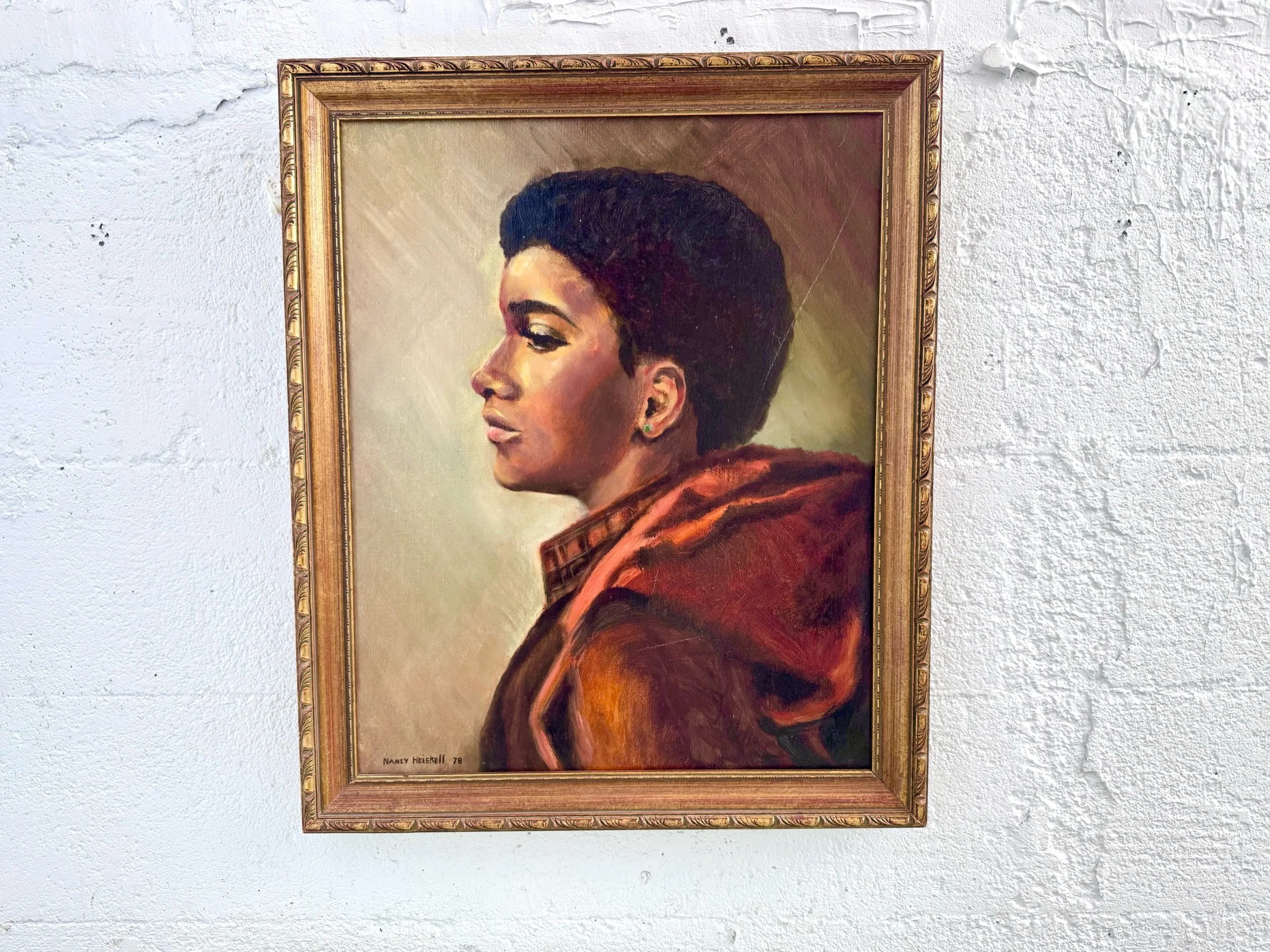 Original Oil Portrait on Canvas, Signed (1978)