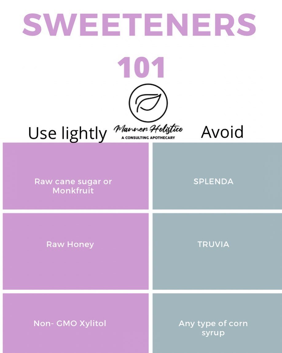 It&rsquo;s no secret sweeteners are part of the S.A.D (standard American diet) but I like to empower my clients so they know what to use instead! Checkout my top three sweetener alternatives that are much better for your body (in moderation) Do you h