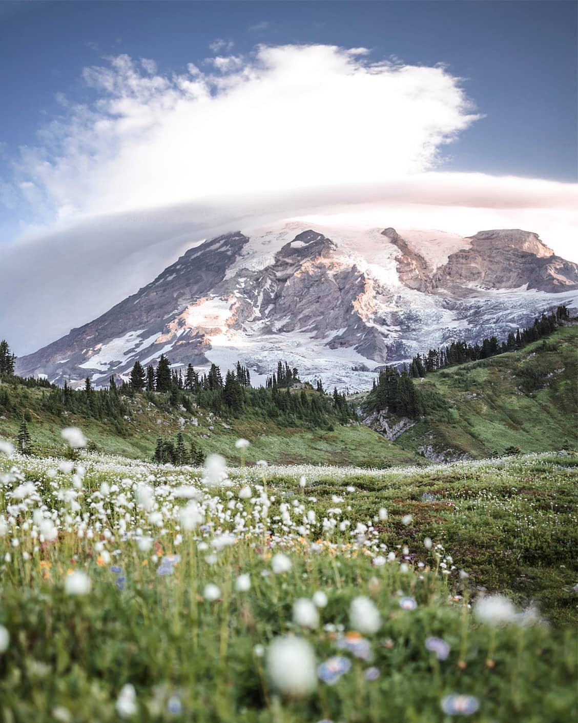 Here is a Bob Ross painting in real life.
This view can be seen on the hike to Myrtle falls at Mt Rainier. Best part is that it's only a 15 minute hike from the trailhead! 

&bull;
&bull;
&bull;
&bull;
&bull;
#mtrainier #seattle #seattlephotographer 