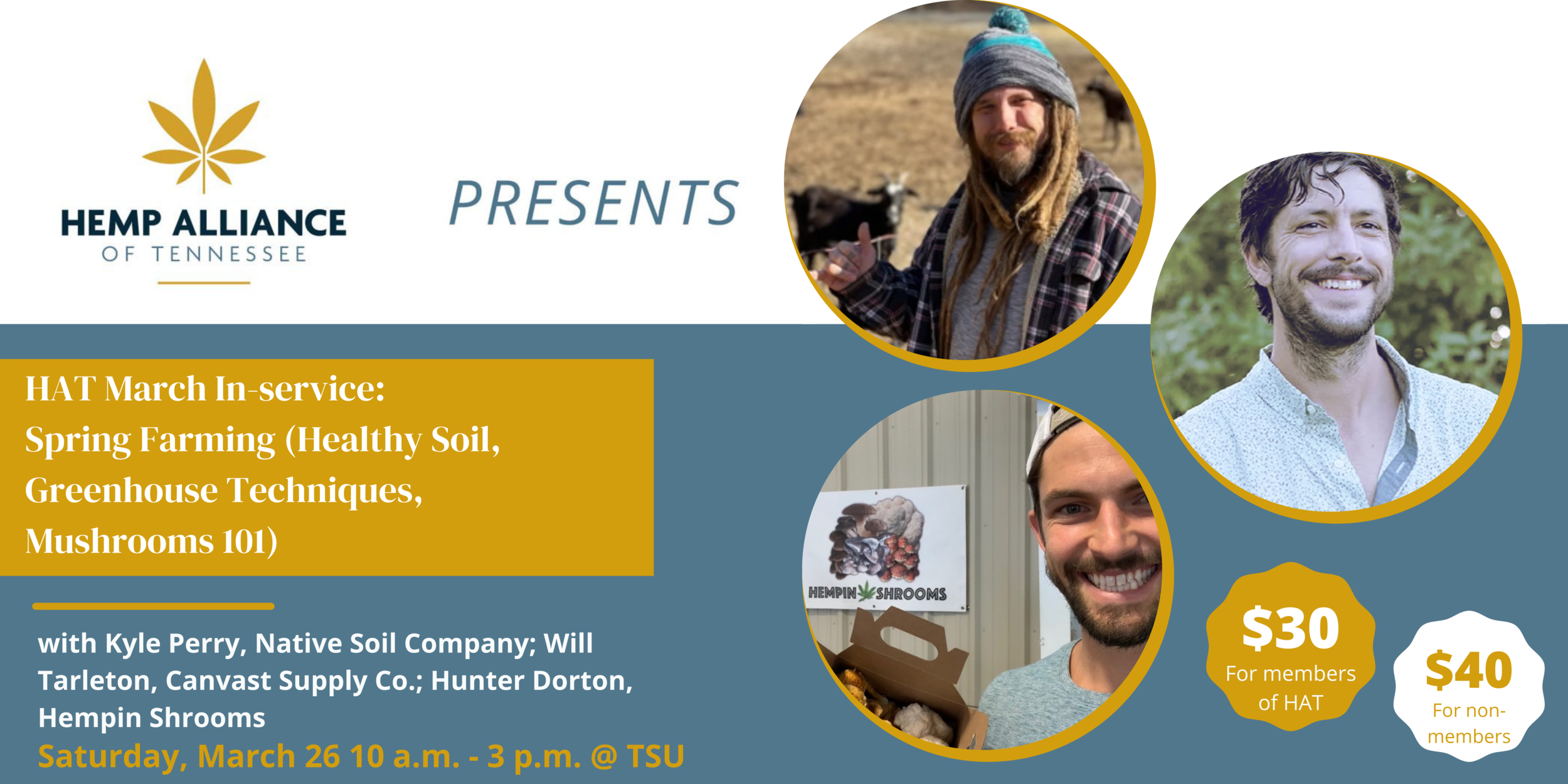 HAT March In-Service: Spring Farming (Healthy Soil, Greenhouse Techniques, Mushrooms 101)