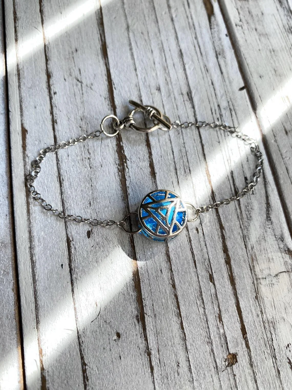 Arc Reactor Swarovski Solitaire Charm Bracelet