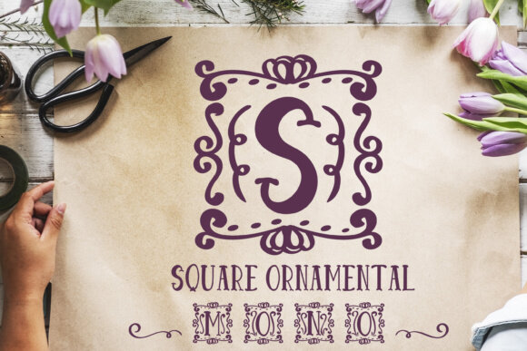 Square Ornamental Monogram by Lickable Pixels