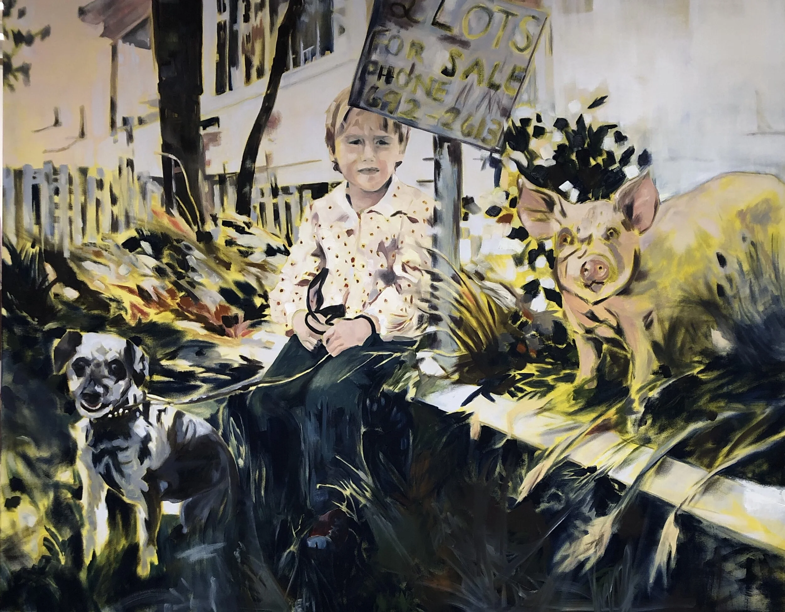 Mr Pig's House, 48"x60", oil on canvas