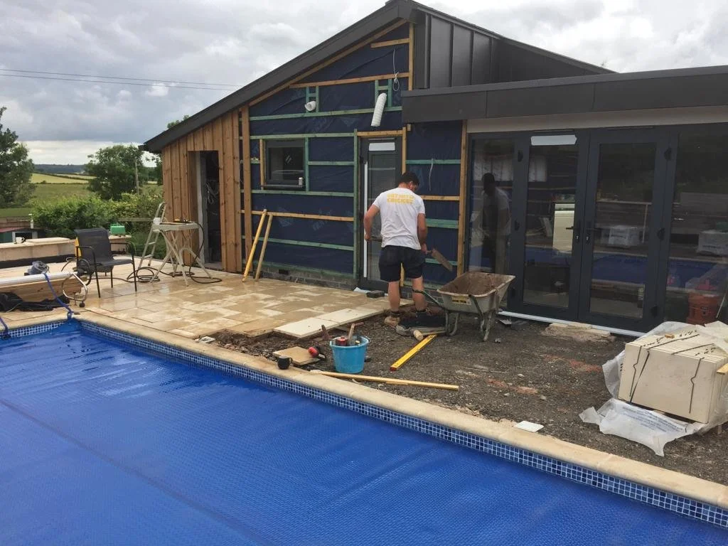 Cladding the building with cedar