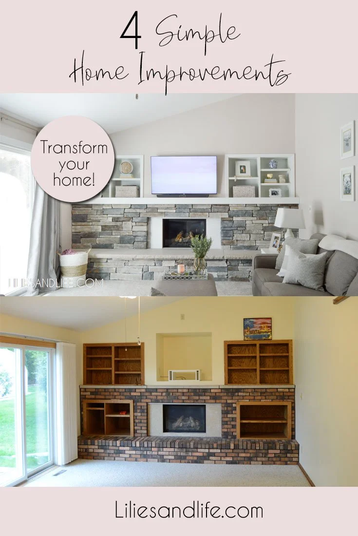 Fireplace makeover before and after photos