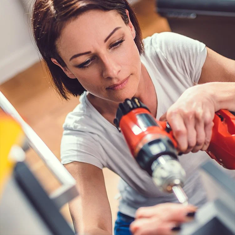 Family Living article photo of young mom do a DIY project