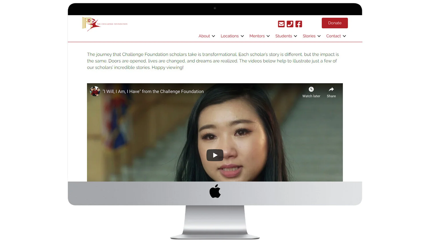 The Challenge Foundation Storytelling Page