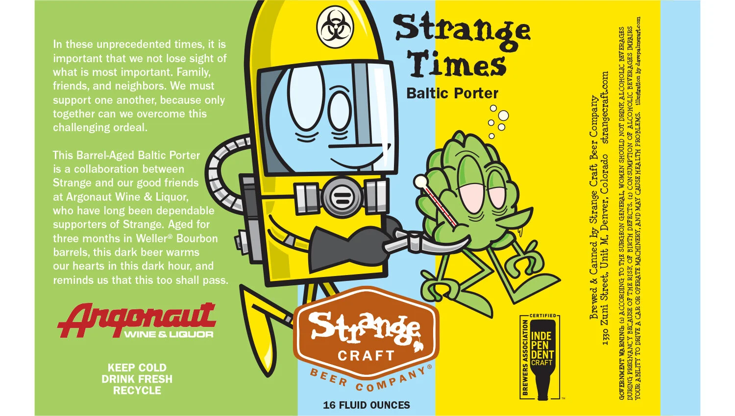 Strange Times Crowler Label
