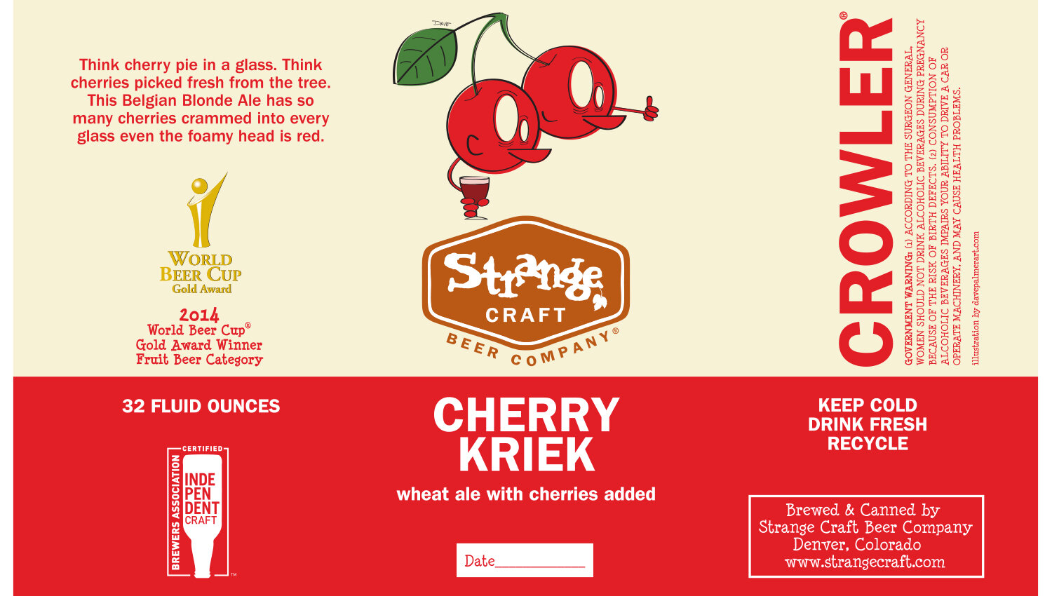 Cherry Kriek Crowler Label
