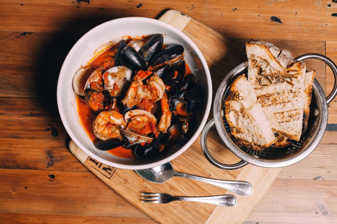 A delicious pot of Mussels Mariniere prepared with shrimps and mussels. Order &ldquo;East Style&rdquo; or &ldquo;Brooklyn Style&rdquo; - the decision is yours to make.