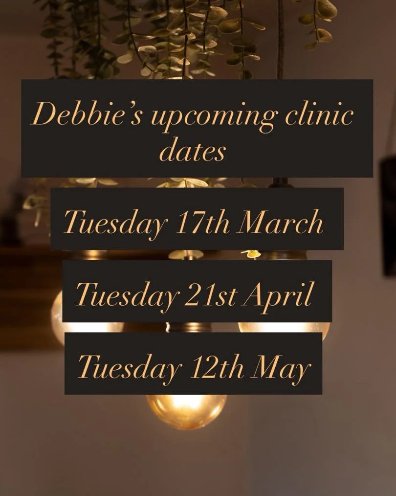Below are Debbie&rsquo;s upcoming aesthetic clinic dates