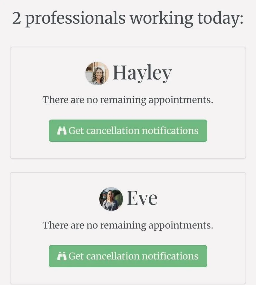 🌿Cancellation watch🌿
Want a last minute appointment?
Join our waiting list, you will be the first person notified if we get a cancellation.
Get first priority of an appointment slot!
This is such a good perk with our booking system 

#beauty #booki