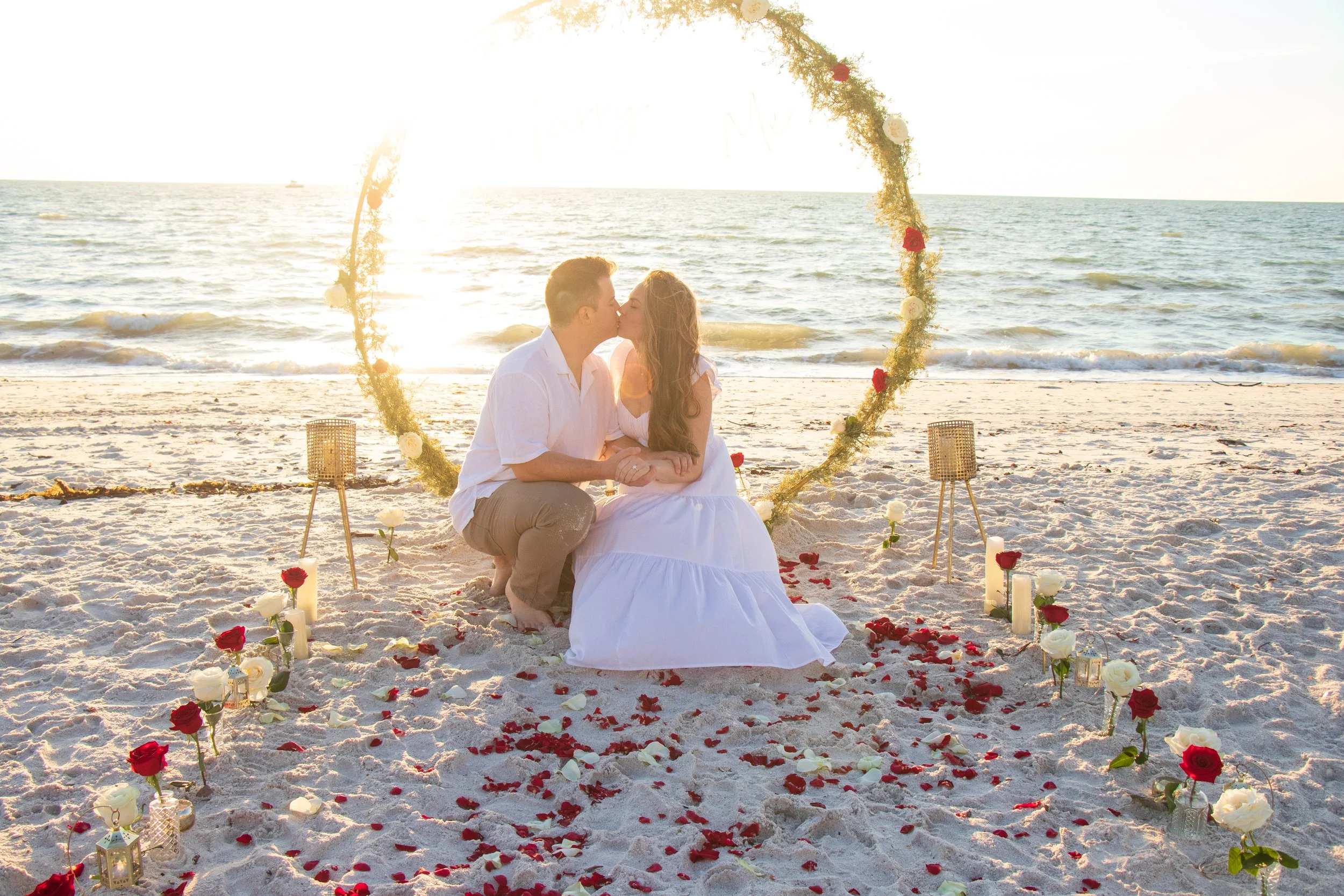 engagement Naples beach, gold ring package