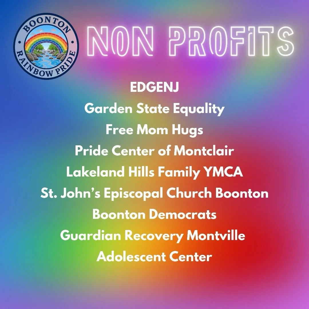 Meet the nonprofits joining us at the 6th Annual Boonton Rainbow Pride! 💜

These organizations show up for our community all year long &mdash; and on June 20th, they&rsquo;ll be at Grace Lord Park with resources, information, and ways for you to get