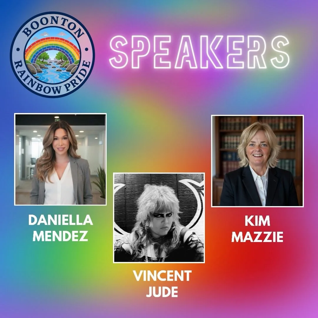 We are so proud to announce our speakers for the 6th Annual Boonton Rainbow Pride! 🎤💜

This year we&rsquo;re honored to welcome:

🏛️ Kim Mazzei 

💜 Vincent Jude

🏛️ Daniella Mendez

These are the voices of our community &mdash; the people showin