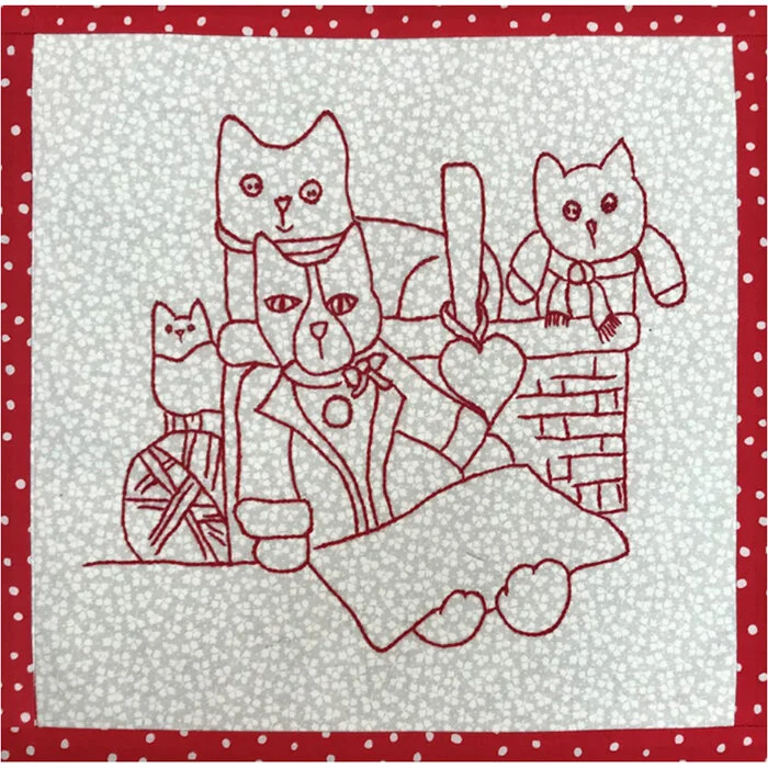 Redwork Patterns — Redwork Plus/Scarlet Today cat-embroidery-design-diy-hand-stitch-redwork-pattern-pdf-instant-download-feline-pet-needlework-craft-project