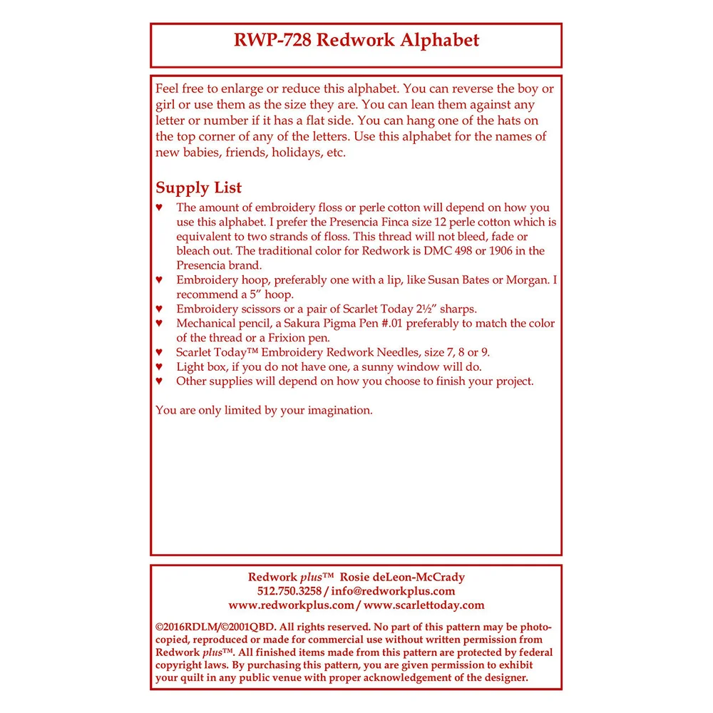 Redwork Alphabet — Redwork Plus/Scarlet Today