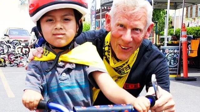 Mike Kryshak and new bike recipient