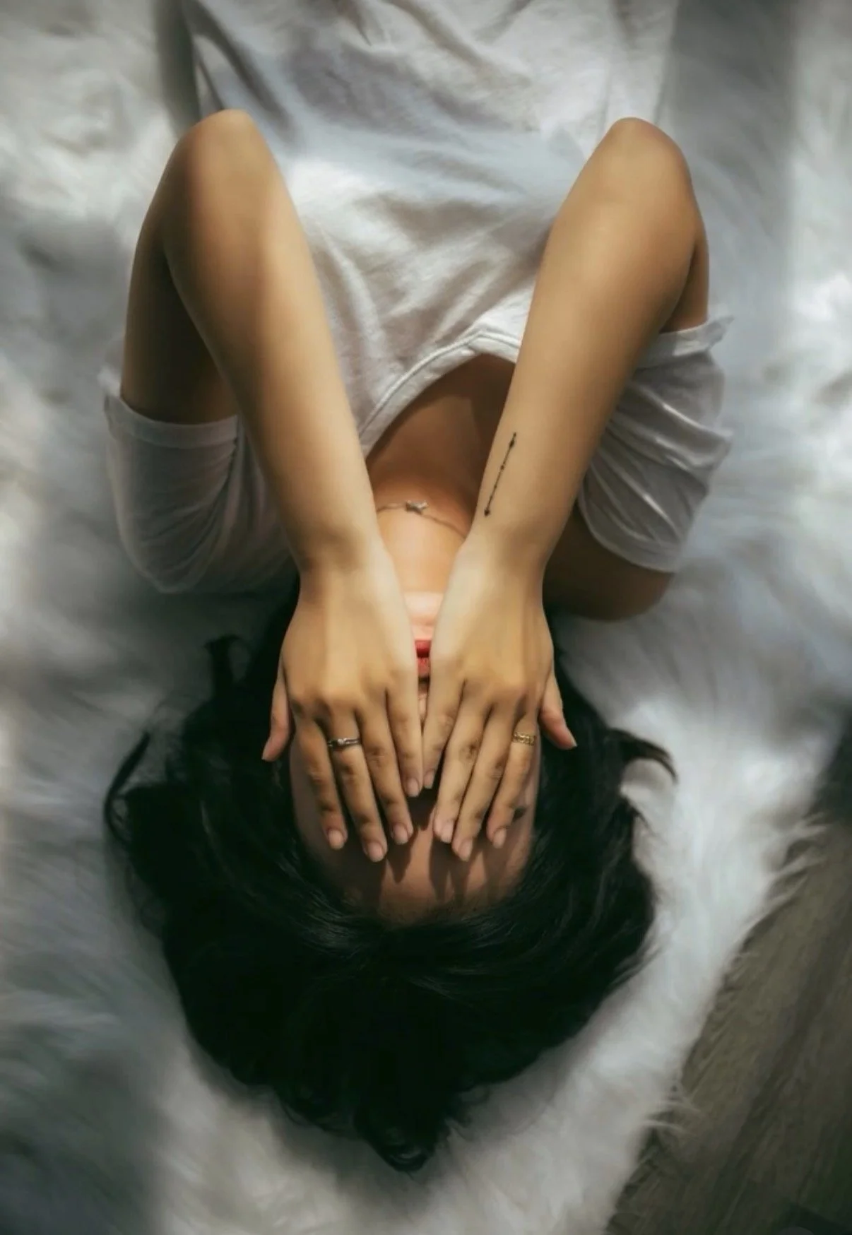 Woman suffering from headaches