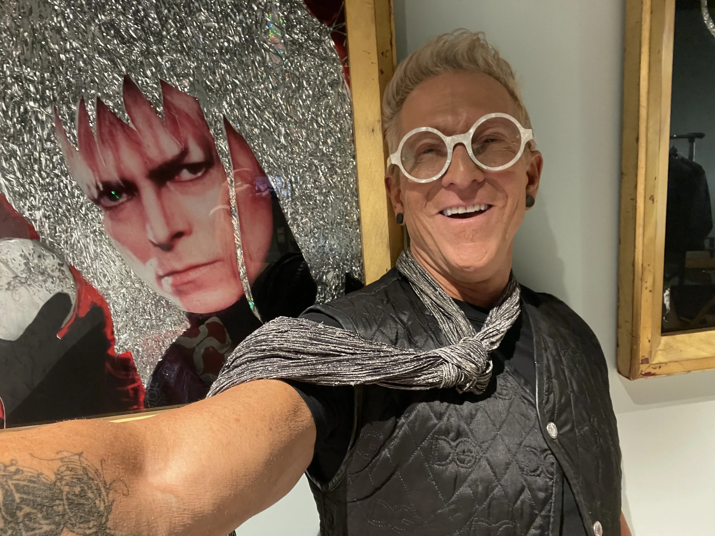 Mark Schulman in David Bowe Dressing Room .JPG