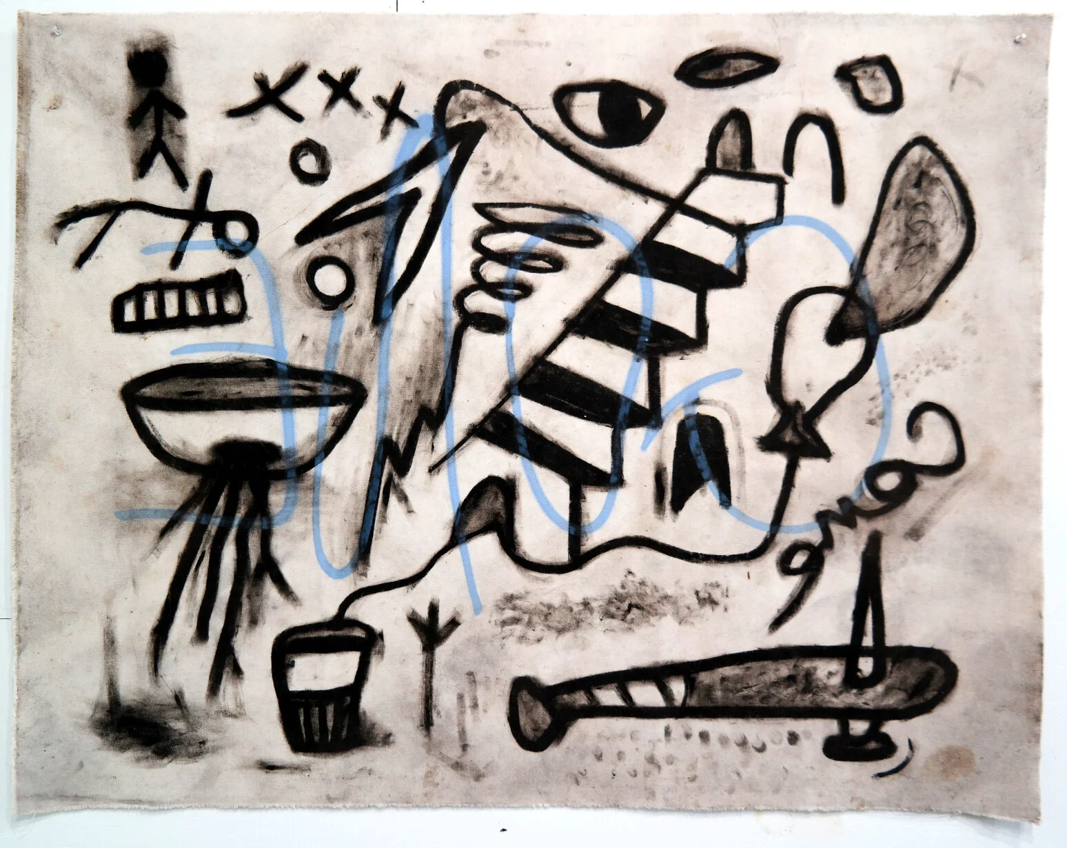 gone, 60"x48", oil stick and spray paint on canvas