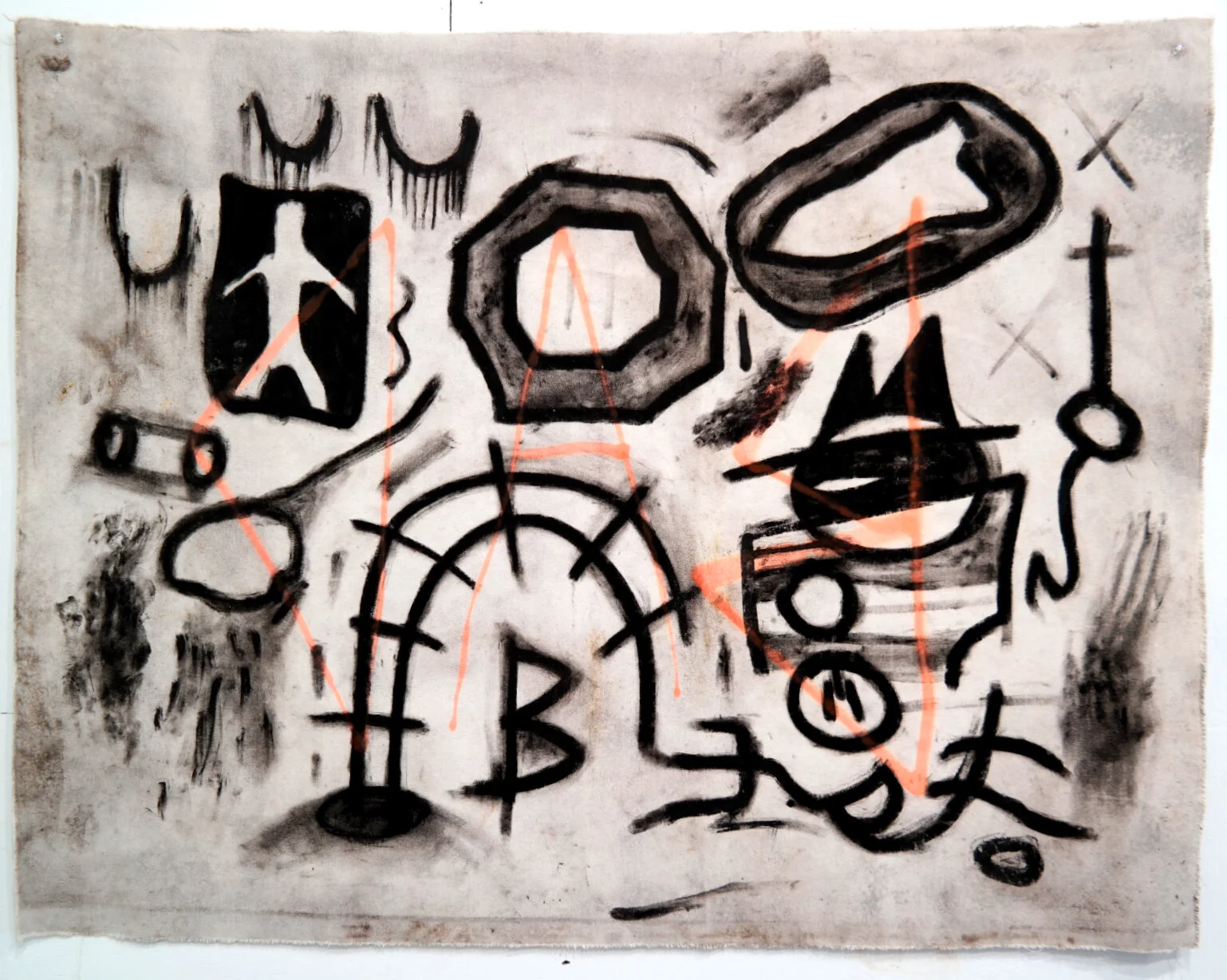 bad, 60"x48", oil stick and spray paint on canvas