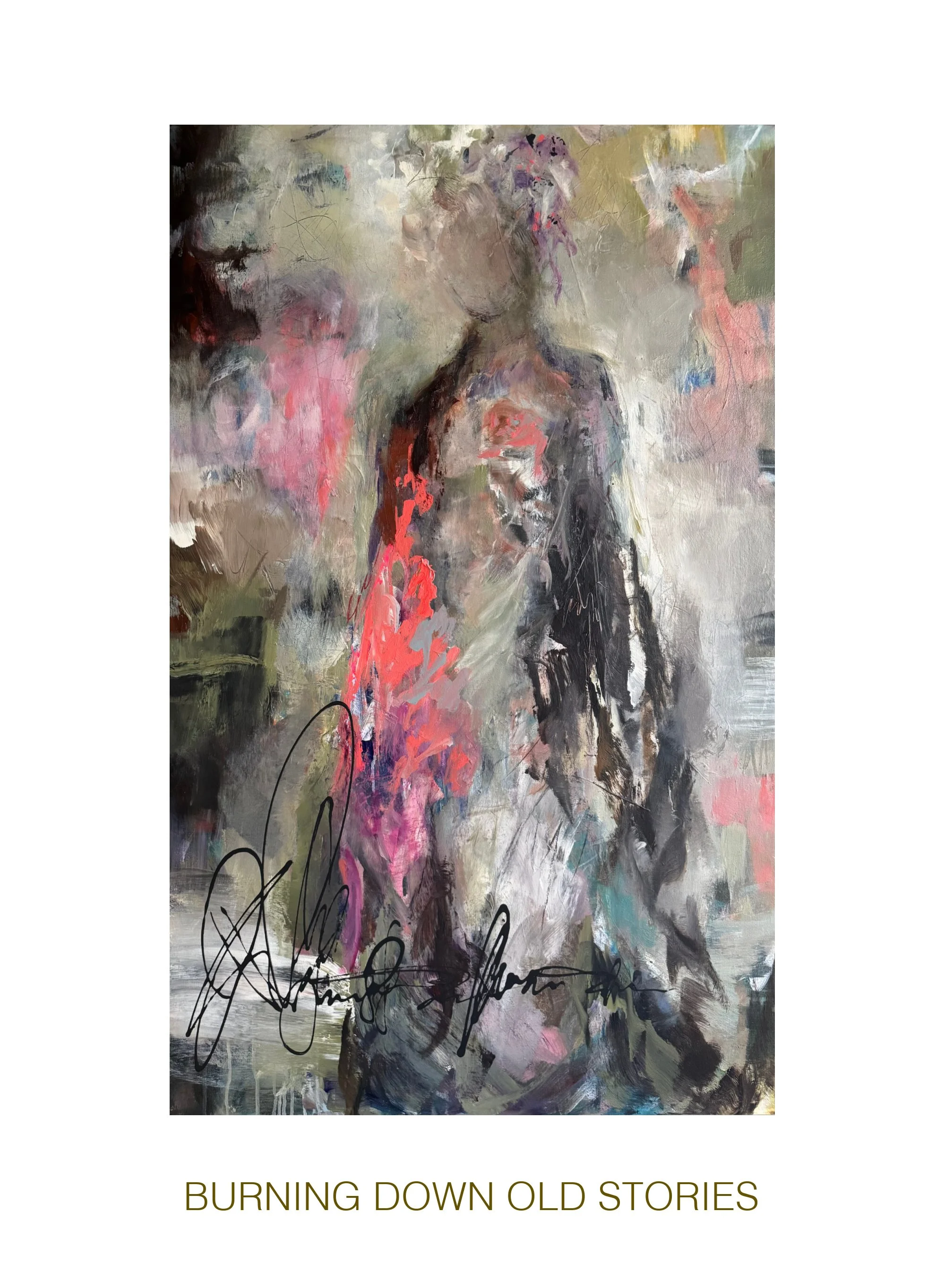 BURNING DOWN OLD STORIES  30"x48"x1.5"