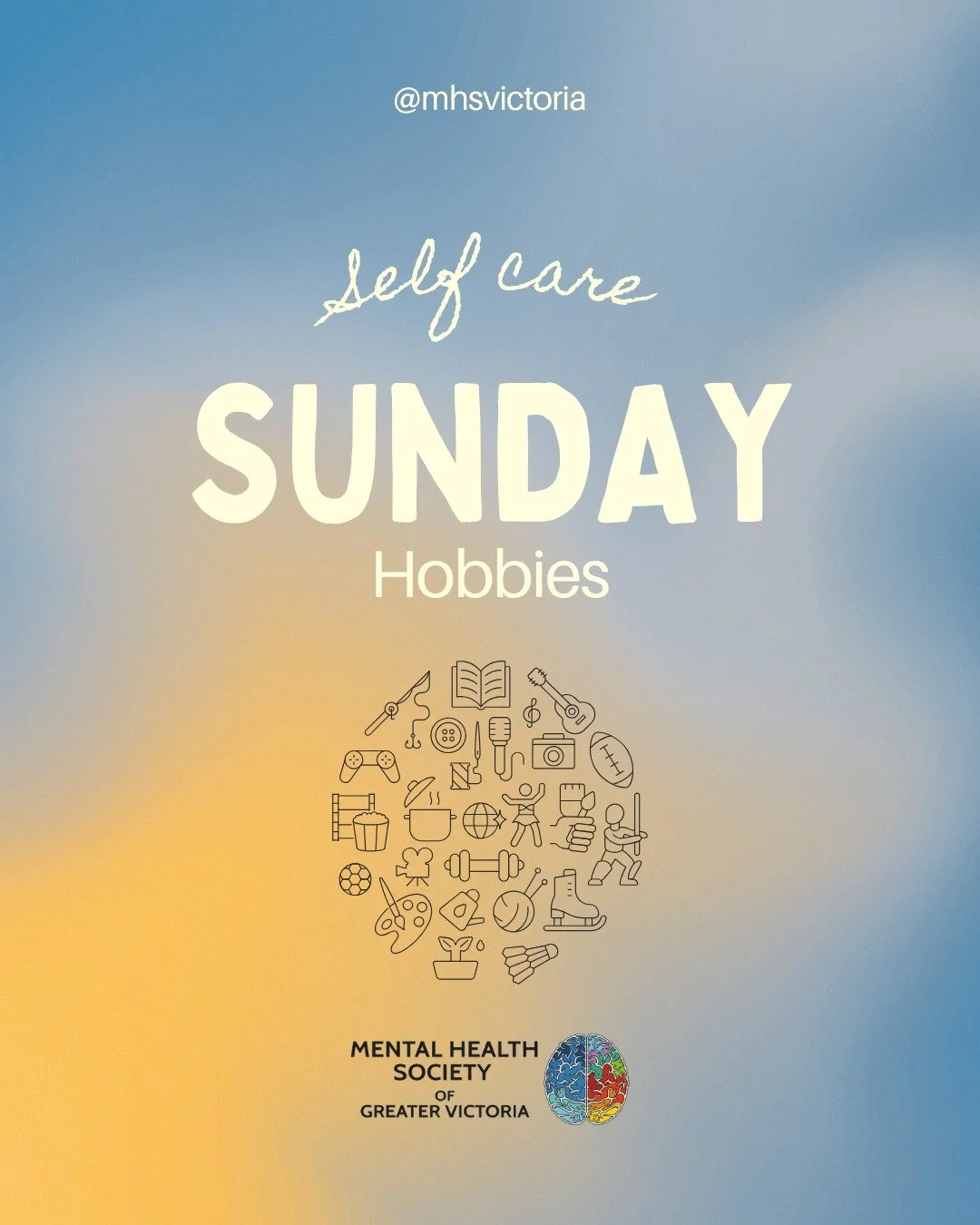 Spending time on things you enjoy can be a simple change with huge benefits.

Do you have a favourite hobby? 🎨🏊📚🏌🖊

#hobbies #selfcaresunday #mentalhealthsupport #mhsvictoria